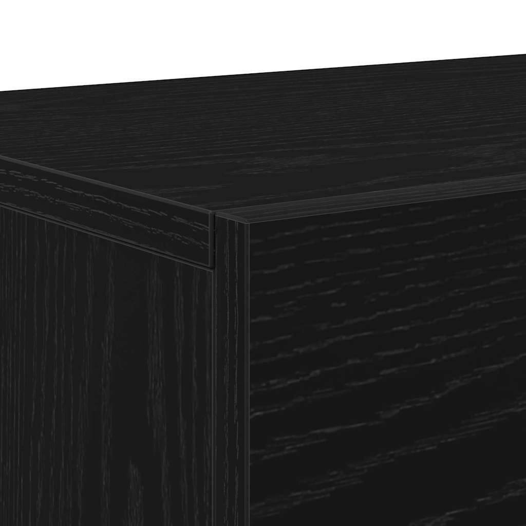 Tv-Benksett Svart Eik 150 X 30 X 50 Cm Konstruert Tre
