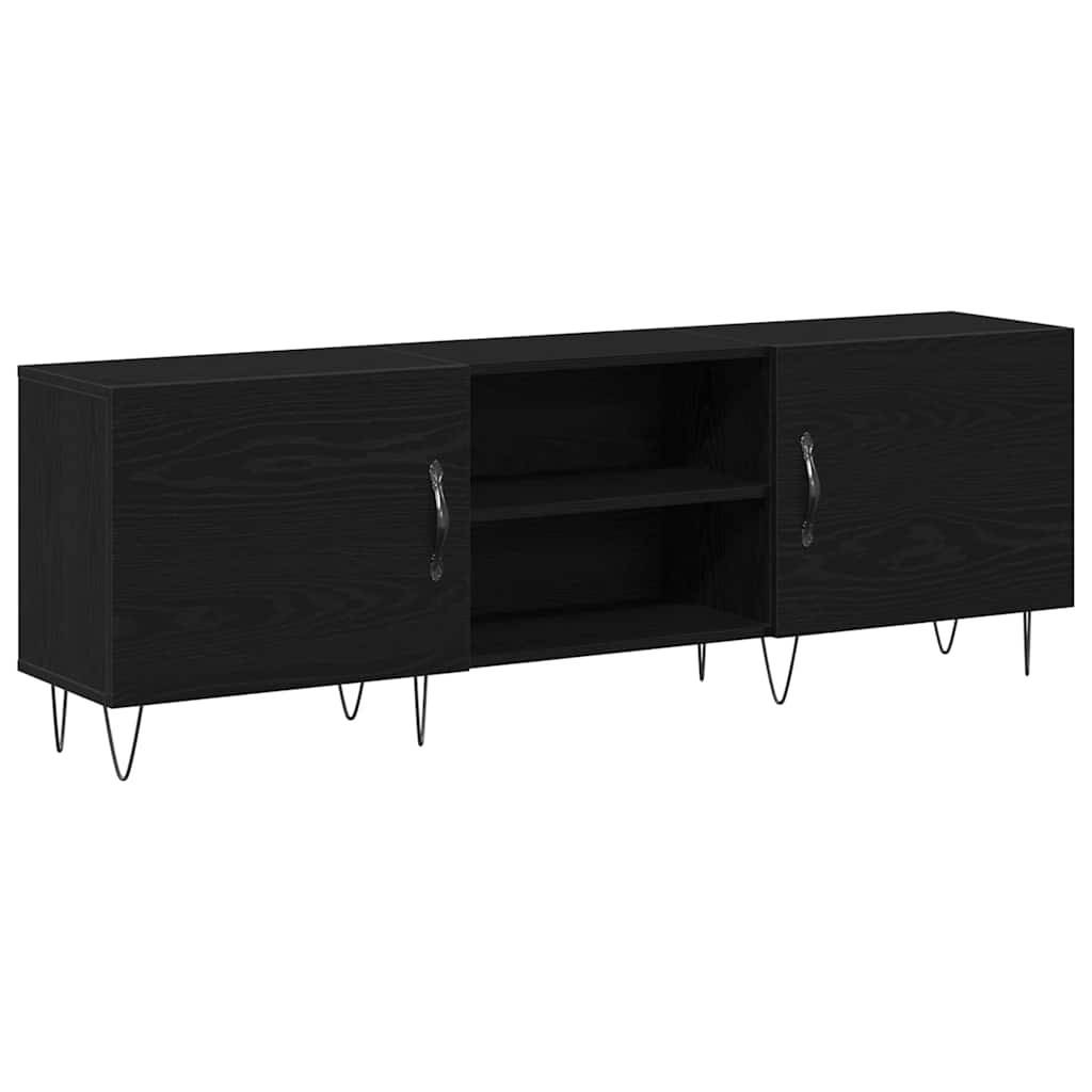 Tv-Benksett Svart Eik 150 X 30 X 50 Cm Konstruert Tre