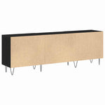 Tv-Benksett Svart Eik 150 X 30 X 50 Cm Konstruert Tre