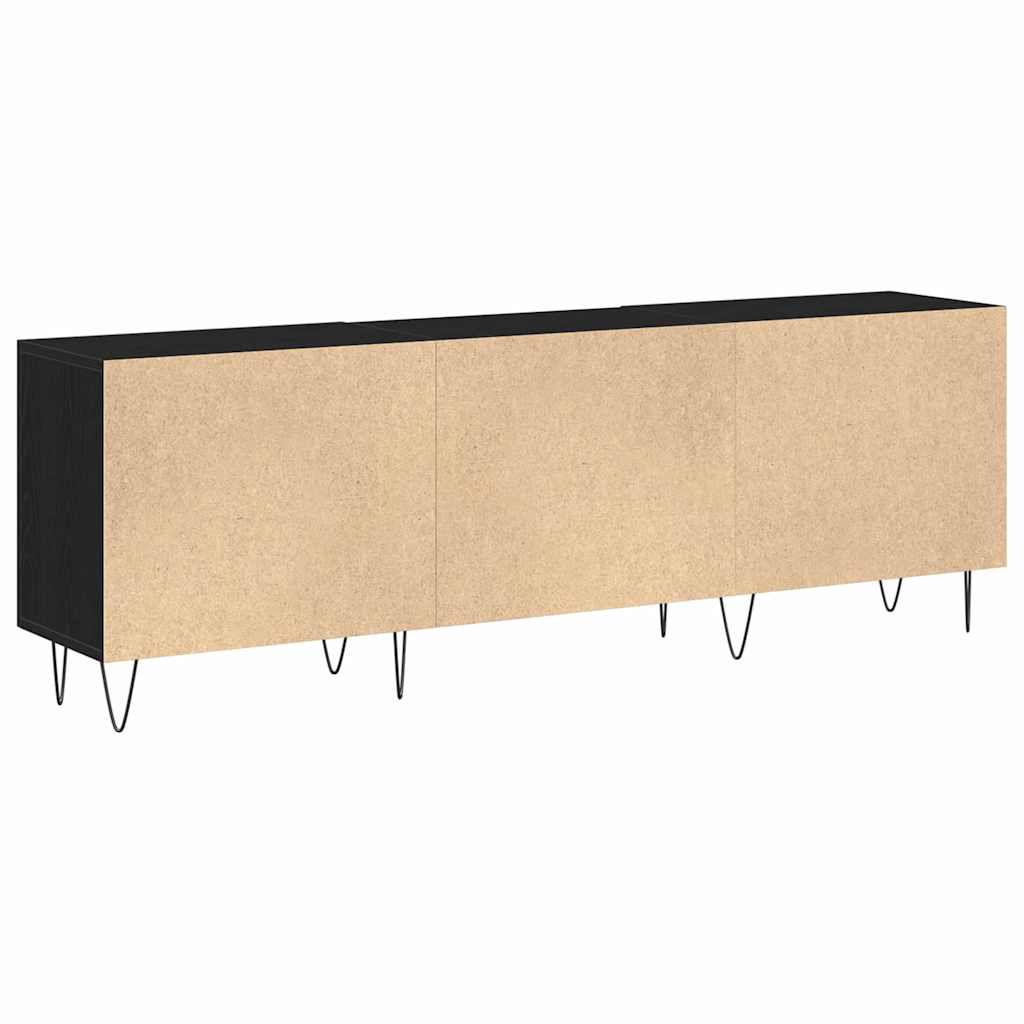 Tv-Benksett Svart Eik 150 X 30 X 50 Cm Konstruert Tre