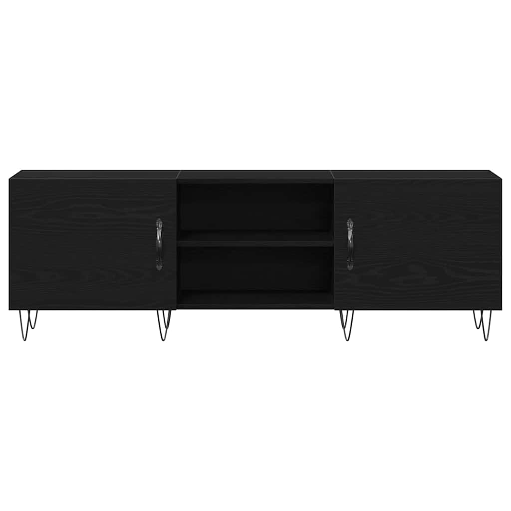 Tv-Benksett Svart Eik 150 X 30 X 50 Cm Konstruert Tre