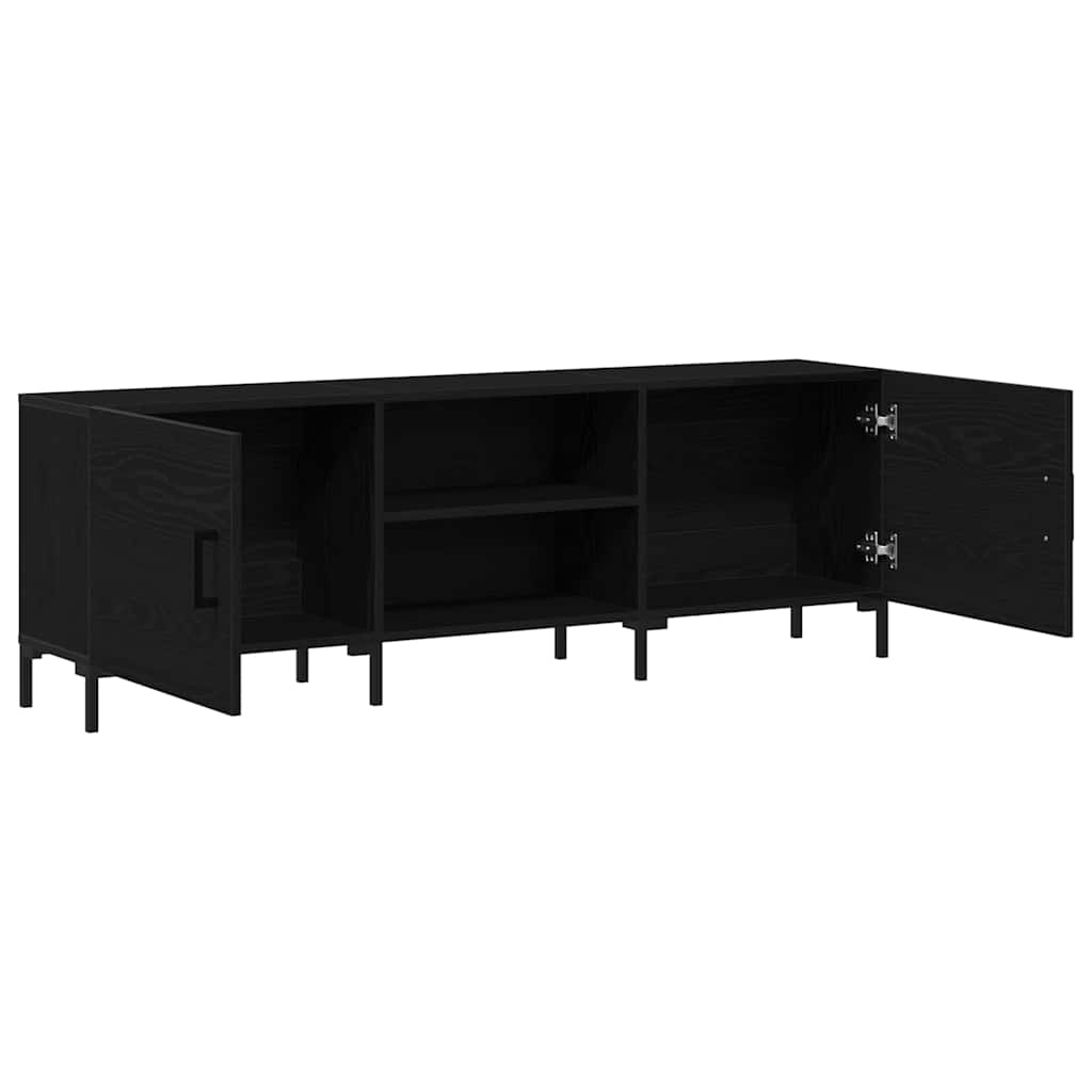 Tv-Benksett Svart Eik 150 X 30 X 50 Cm Konstruert Tre