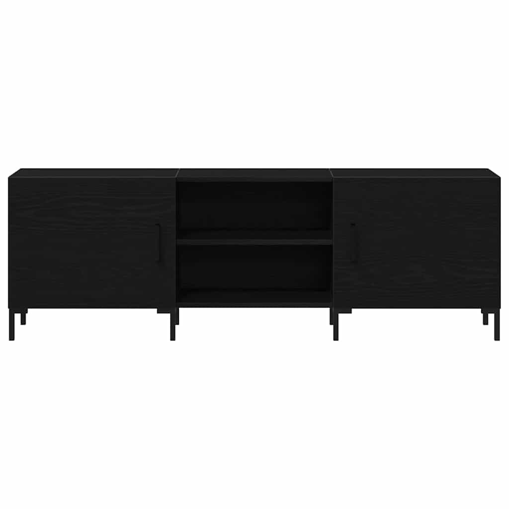 Tv-Benksett Svart Eik 150 X 30 X 50 Cm Konstruert Tre