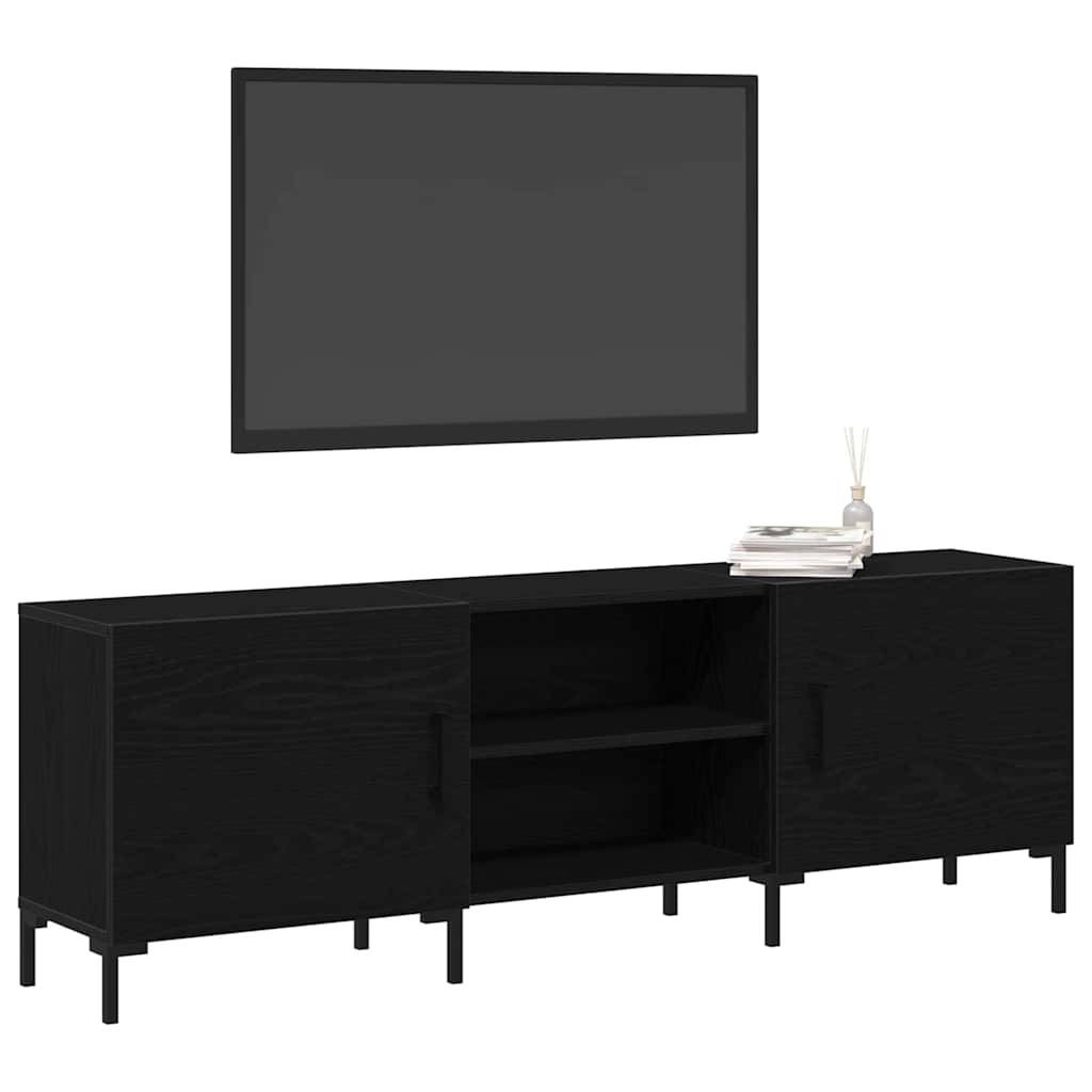 Tv-Benksett Svart Eik 150 X 30 X 50 Cm Konstruert Tre