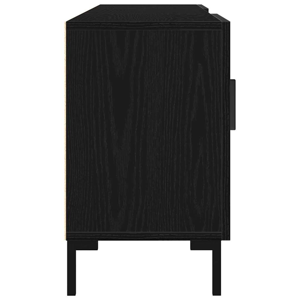 Tv-Benksett Svart Eik 150 X 30 X 50 Cm Konstruert Tre