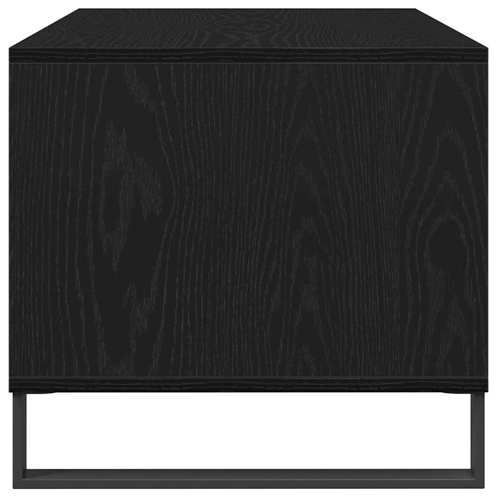 Kaffebord Med Skuff Svart Eik 90 X 49 X 45 Cm Konstruert Tre
