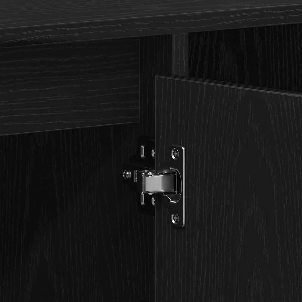 Tv-Benksett Svart Eik 100 X 35 X 55 Cm Konstruert Tre