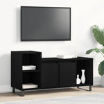 Tv-Benksett Svart Eik 100 X 35 X 55 Cm Konstruert Tre