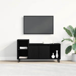 Tv-Benksett Svart Eik 100 X 35 X 55 Cm Konstruert Tre