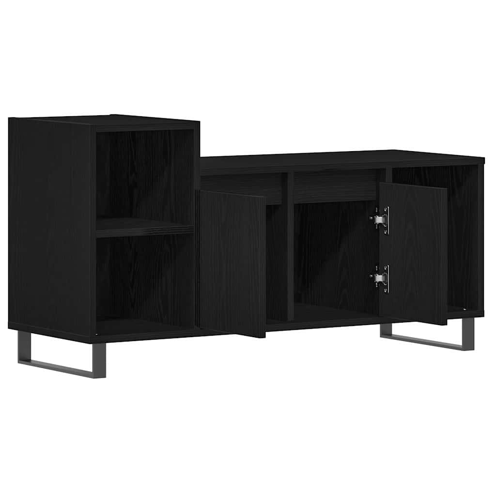 Tv-Benksett Svart Eik 100 X 35 X 55 Cm Konstruert Tre