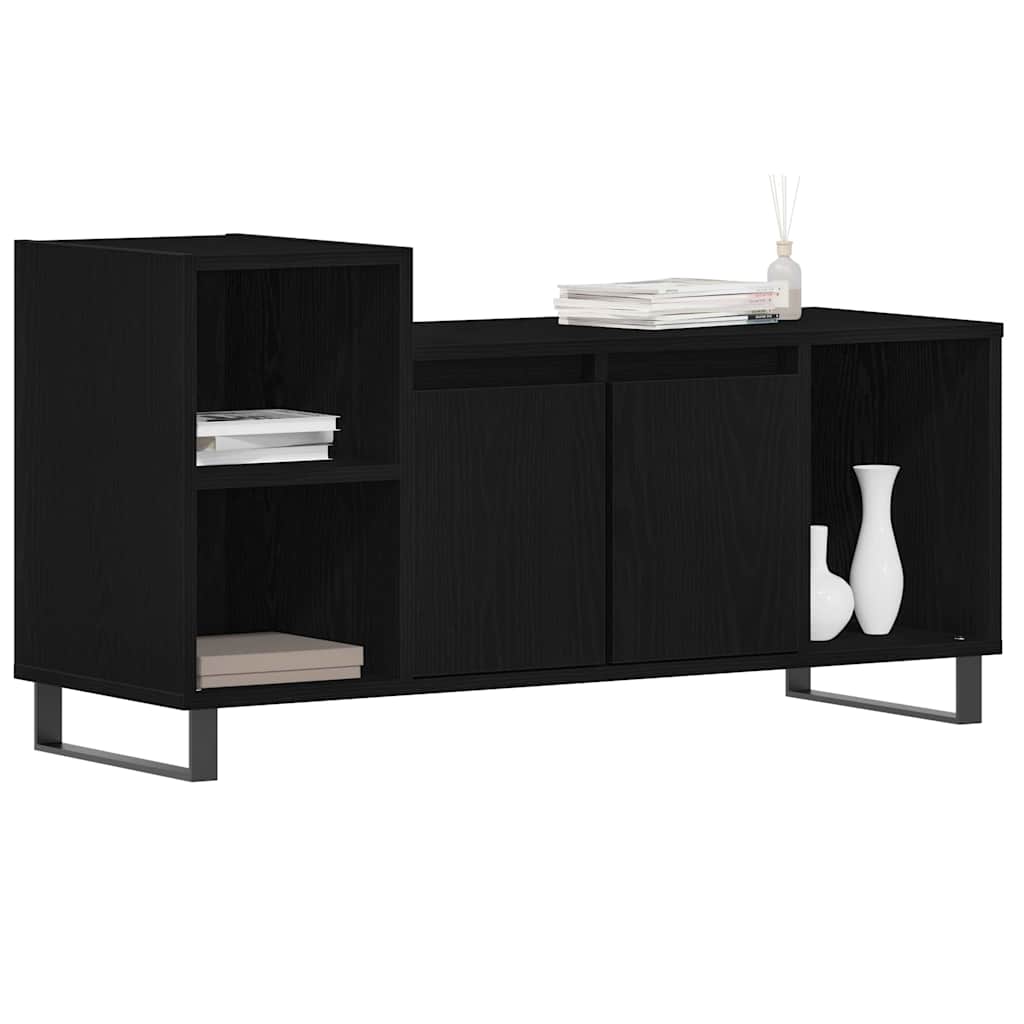 Tv-Benksett Svart Eik 100 X 35 X 55 Cm Konstruert Tre