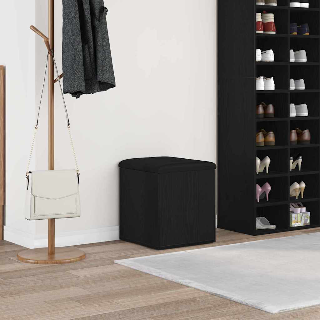 Oppbevaringsbenk Svart Eik 42 X 42 X 45 Cm Konstruert Tre