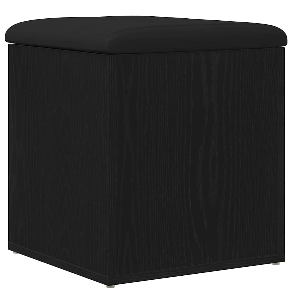 Oppbevaringsbenk Svart Eik 42 X 42 X 45 Cm Konstruert Tre