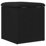 Oppbevaringsbenk Svart Eik 42 X 42 X 45 Cm Konstruert Tre