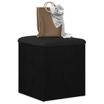 Oppbevaringsbenk Svart Eik 42 X 42 X 45 Cm Konstruert Tre