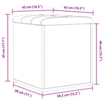 Oppbevaringsbenk Svart Eik 42 X 42 X 45 Cm Konstruert Tre