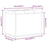 Oppbevaringsbenk Svart Eik 62 X 42 X 45 Cm Konstruert Tre