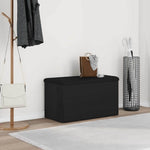 Oppbevaringsbenk Svart Eik 82 X 42 X 45 Cm Konstruert Tre