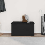 Oppbevaringsbenk Svart Eik 82 X 42 X 45 Cm Konstruert Tre