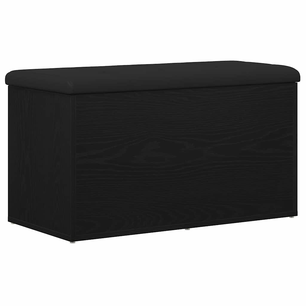 Oppbevaringsbenk Svart Eik 82 X 42 X 45 Cm Konstruert Tre