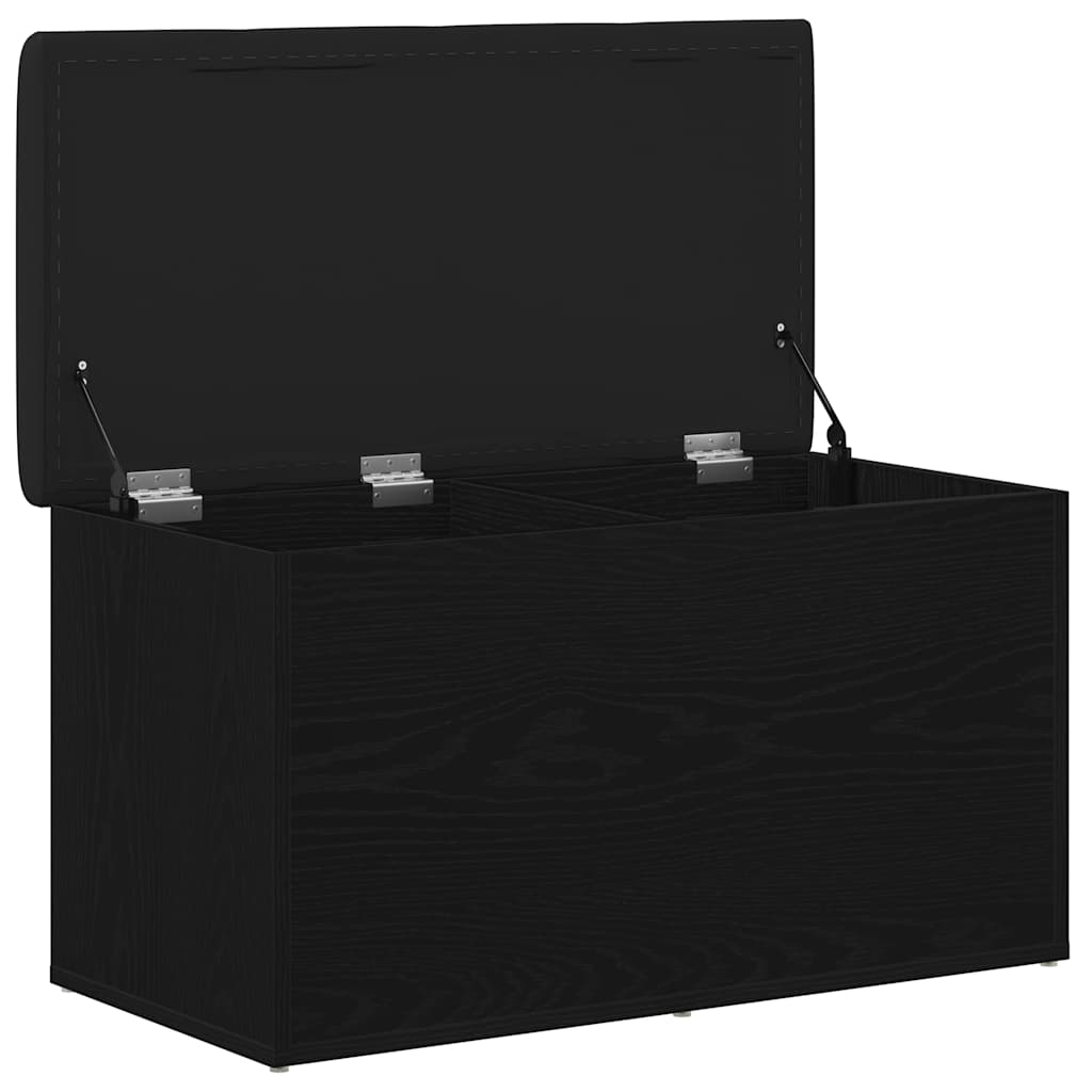 Oppbevaringsbenk Svart Eik 82 X 42 X 45 Cm Konstruert Tre