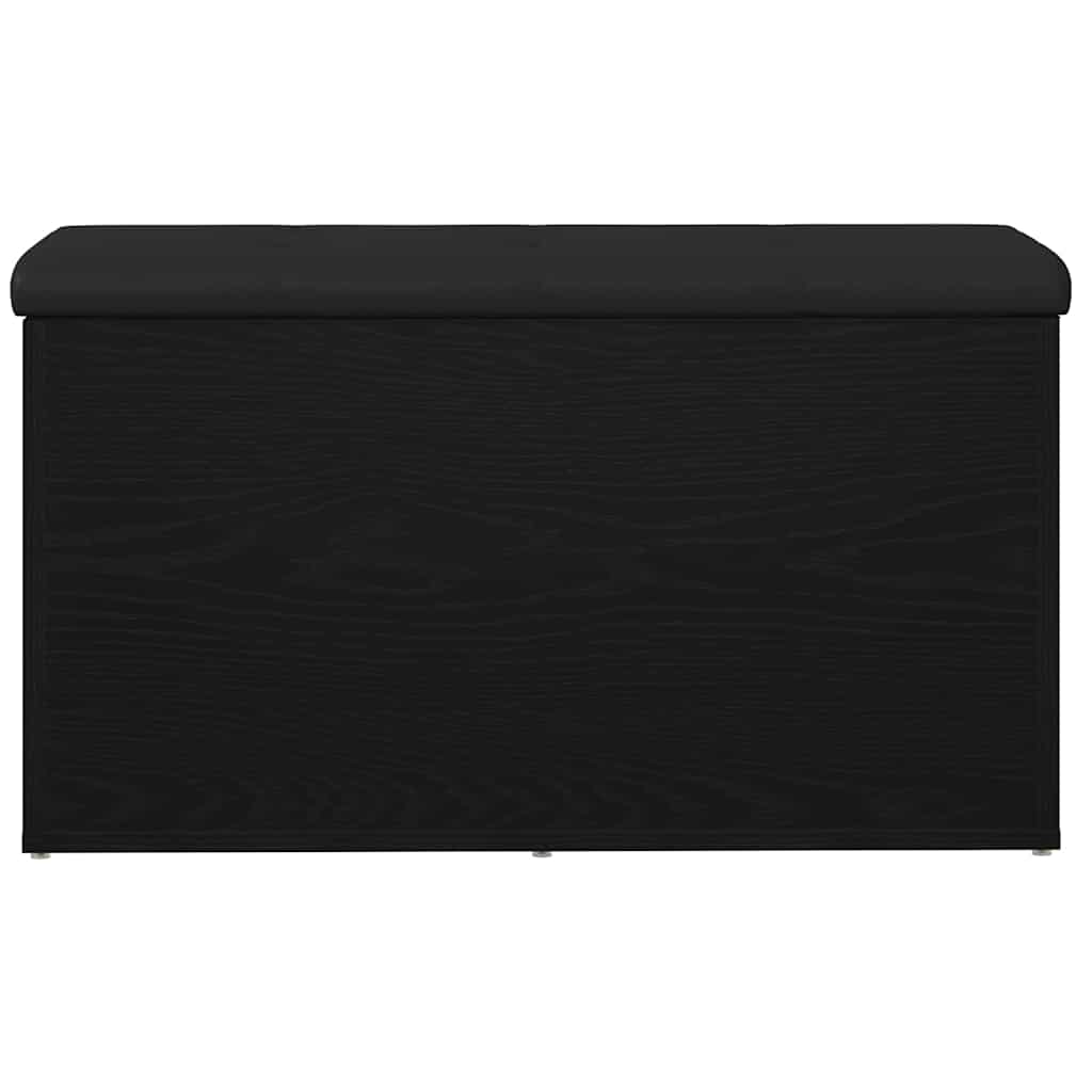 Oppbevaringsbenk Svart Eik 82 X 42 X 45 Cm Konstruert Tre