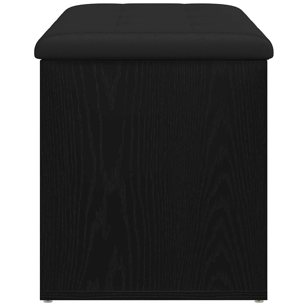 Oppbevaringsbenk Svart Eik 82 X 42 X 45 Cm Konstruert Tre