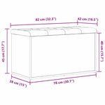Oppbevaringsbenk Svart Eik 82 X 42 X 45 Cm Konstruert Tre