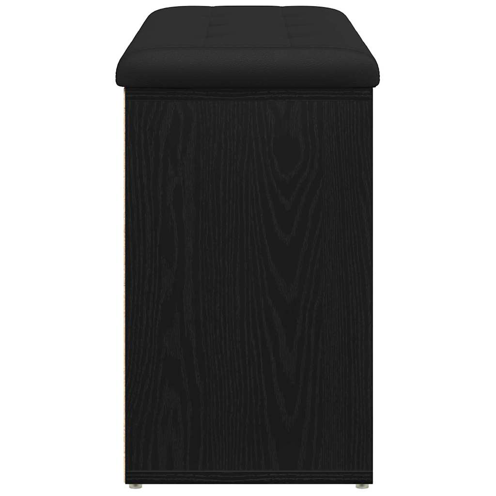 Skobenk Med Hylle Svart 82 X 32 X 50 Cm Konstruert Tre