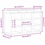Skobenk Med Hylle Svart 82 X 32 X 50 Cm Konstruert Tre