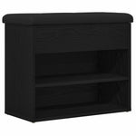 Oppbevaringsbenk Svart Eik 62 X 32 X 50 Cm Konstruert Tre