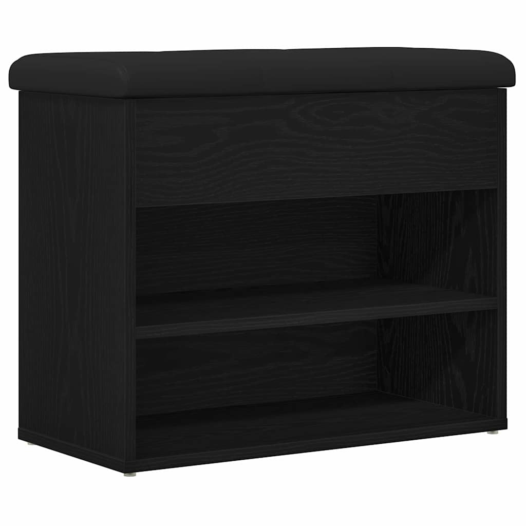 Oppbevaringsbenk Svart Eik 62 X 32 X 50 Cm Konstruert Tre
