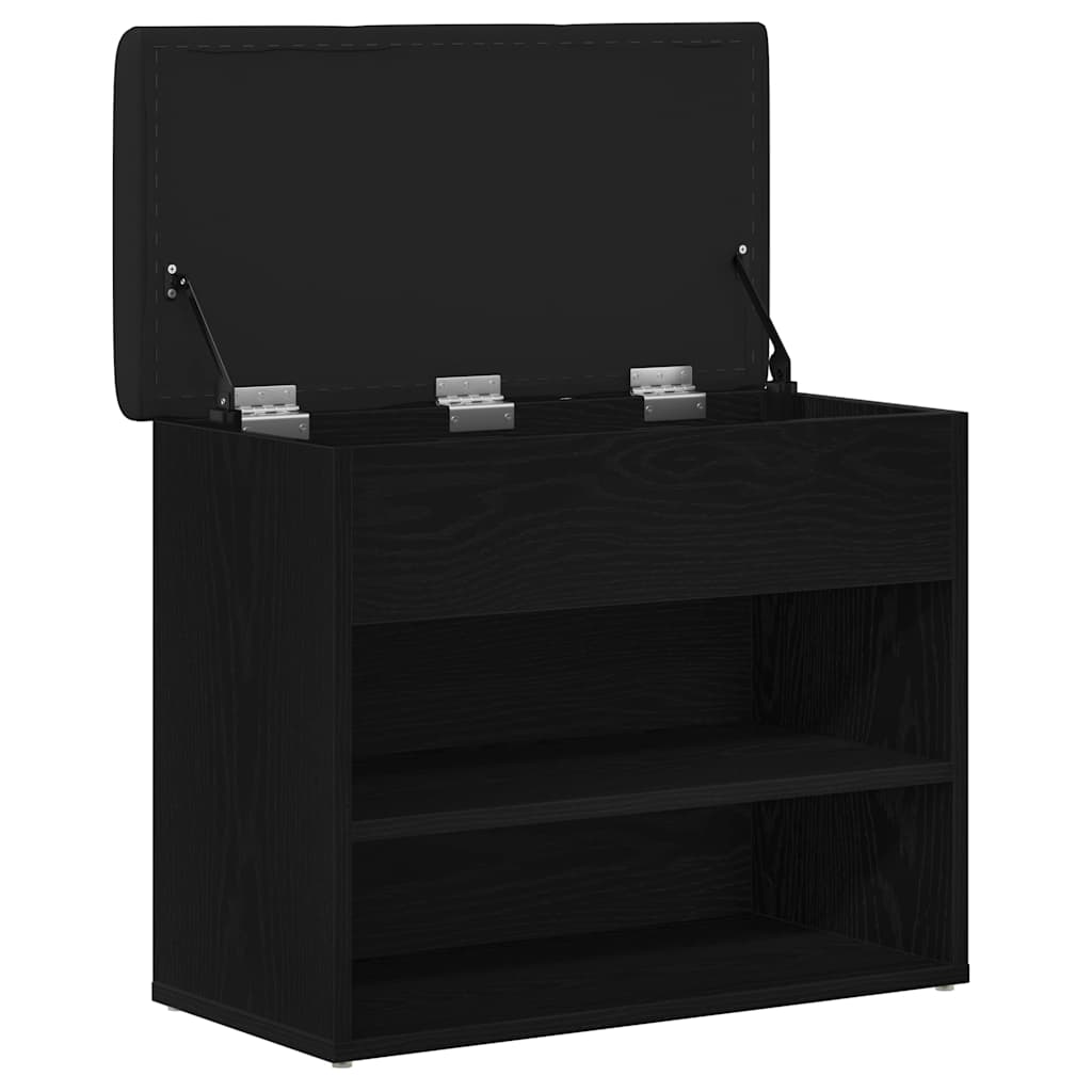 Oppbevaringsbenk Svart Eik 62 X 32 X 50 Cm Konstruert Tre