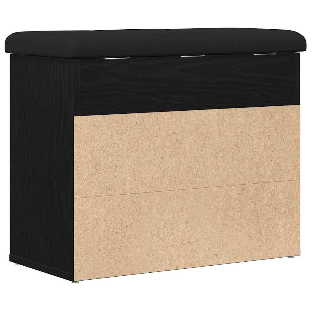 Oppbevaringsbenk Svart Eik 62 X 32 X 50 Cm Konstruert Tre