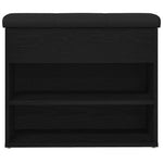 Oppbevaringsbenk Svart Eik 62 X 32 X 50 Cm Konstruert Tre