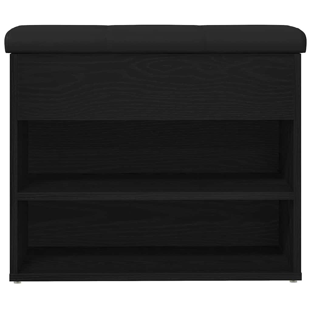 Oppbevaringsbenk Svart Eik 62 X 32 X 50 Cm Konstruert Tre