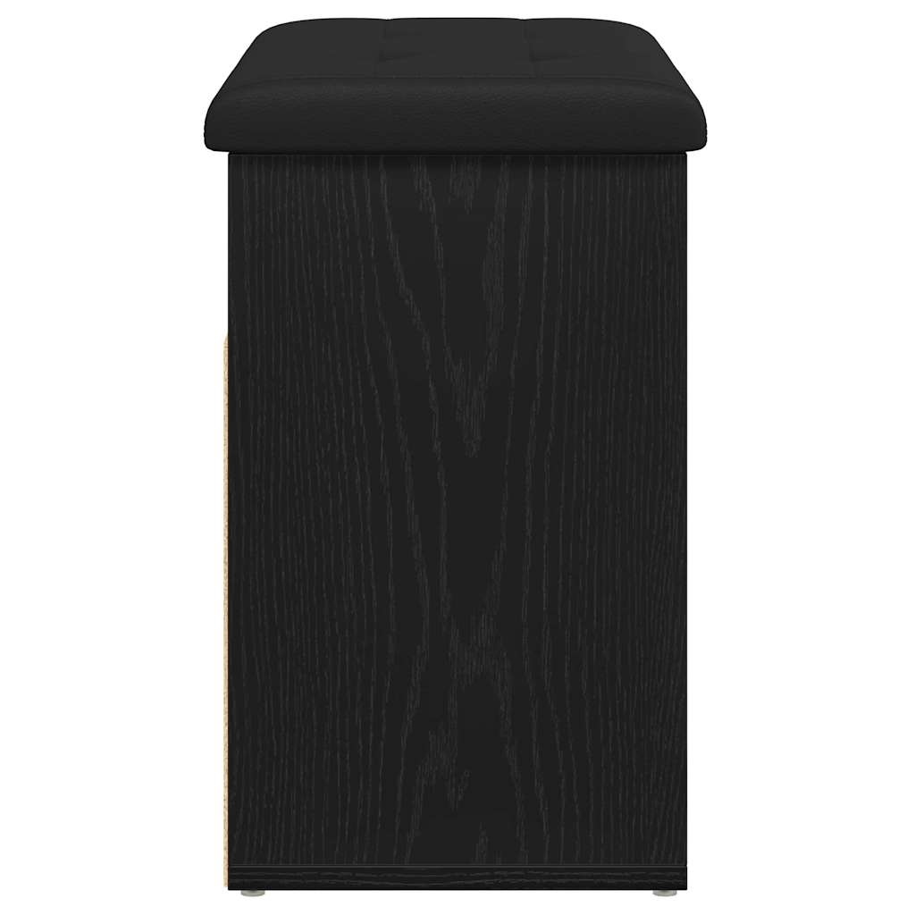 Oppbevaringsbenk Svart Eik 62 X 32 X 50 Cm Konstruert Tre