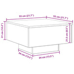 Kaffebord Svart Eik 55 X 55 X 31 Cm Konstruert Tre