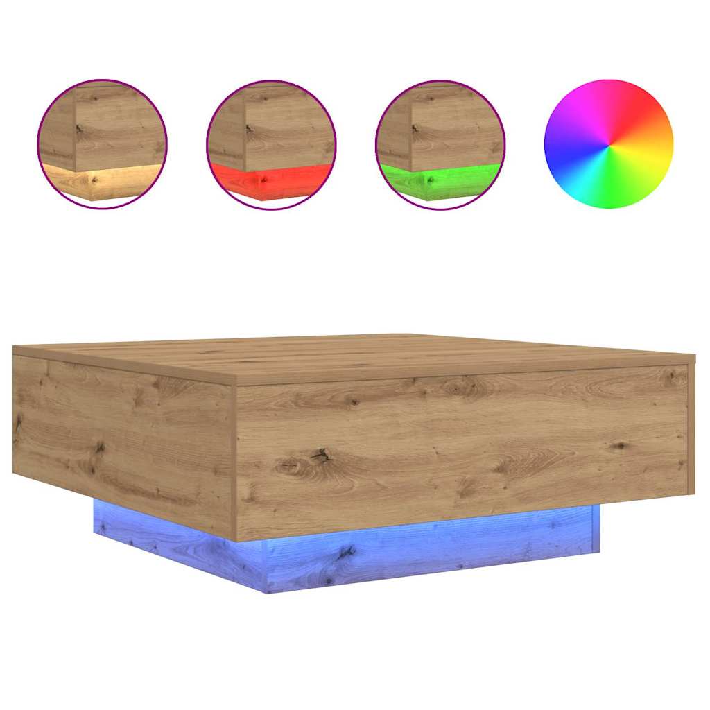 Kaffebord Artisan Eik 80 X 80 X 31 Cm Konstruert Tre