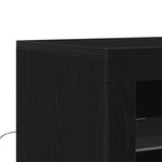 Led Sideboard Svart 60,5 X 37 X 67 Cm Konstruert Tre