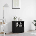 Led Sideboard Svart 60,5 X 37 X 67 Cm Konstruert Tre