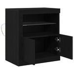 Led Sideboard Svart 60,5 X 37 X 67 Cm Konstruert Tre