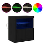 Led Sideboard Svart 60,5 X 37 X 67 Cm Konstruert Tre