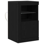 Led Sideboard Svart Eik 41 X 37 X 67 Cm Konstruert Tre
