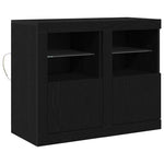 Led Sideboard 2 Pcs Svart Eik 41 X 37 X 67 Cm Konstruert Tre