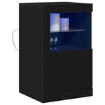 Led Sideboard 2 Pcs Svart Eik 41 X 37 X 67 Cm Konstruert Tre