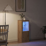 Led Sideboard Brun 41 X 37 X 100 Cm Konstruert Tre