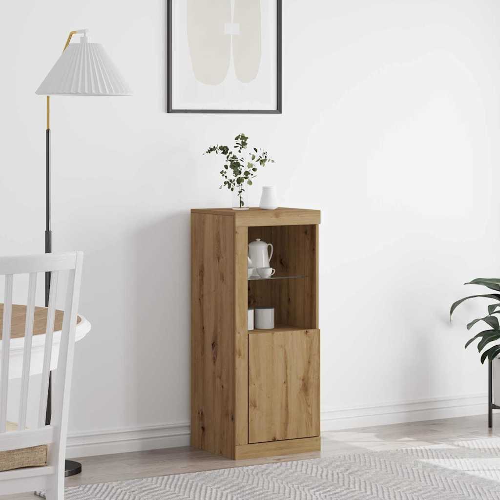 Led Sideboard Brun 41 X 37 X 100 Cm Konstruert Tre