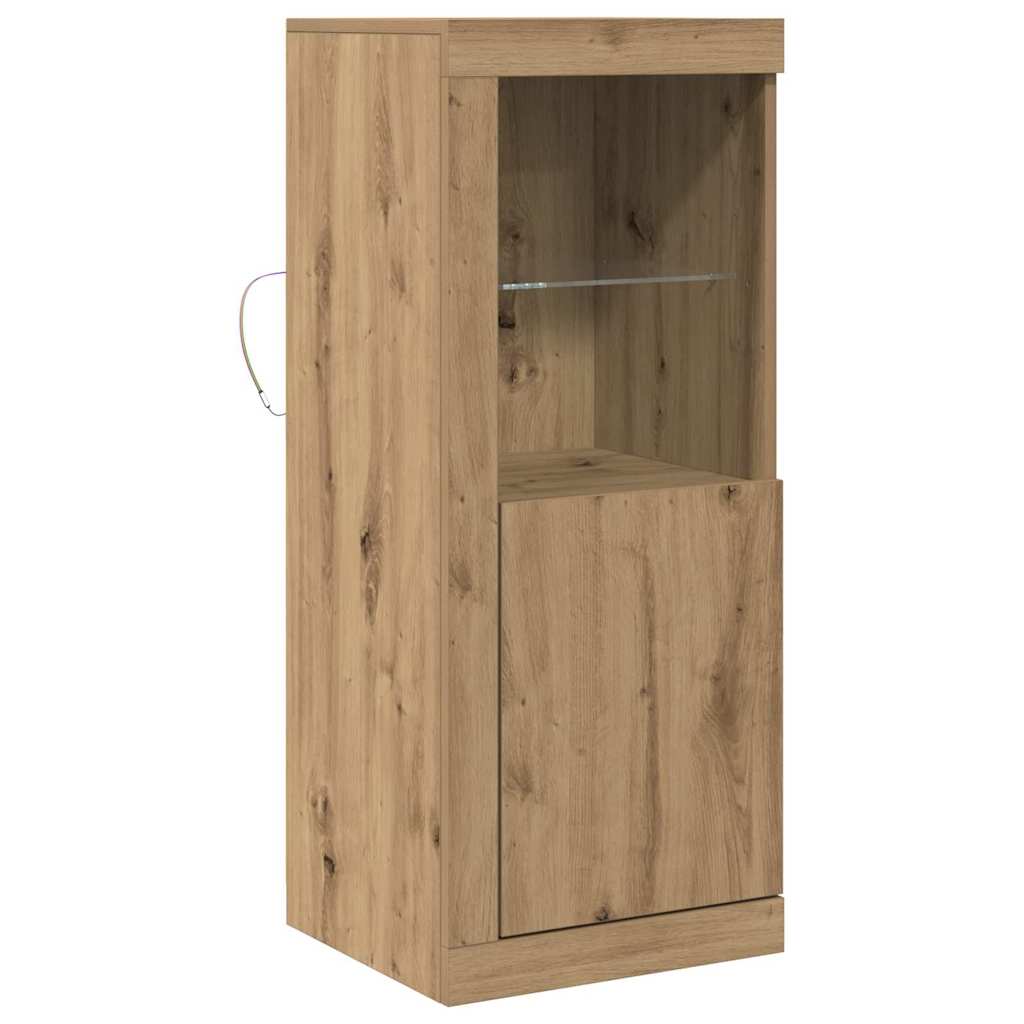 Led Sideboard Brun 41 X 37 X 100 Cm Konstruert Tre