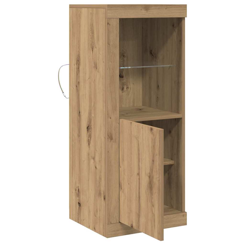 Led Sideboard Brun 41 X 37 X 100 Cm Konstruert Tre